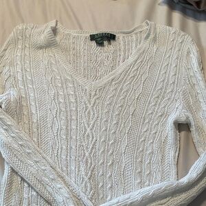 Lauren by Ralph Laruren V-Neck Cable Sweater